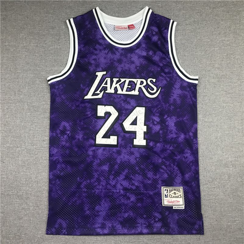 Men Los Angeles Lakers 24 Bryant Purple constellation version Throwback NBA Jersey
